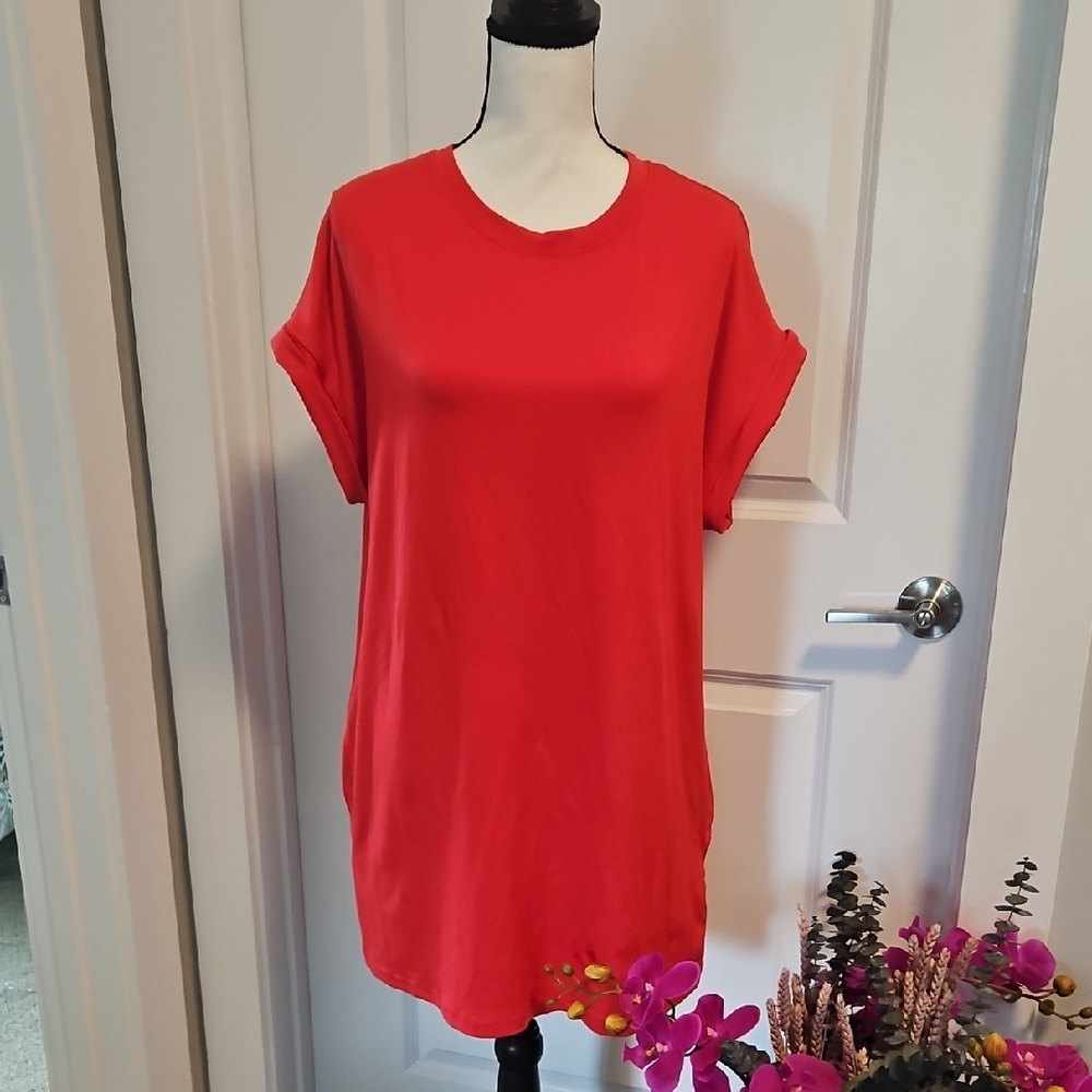 SHEIN Vibrant Red Casual Mini Dress